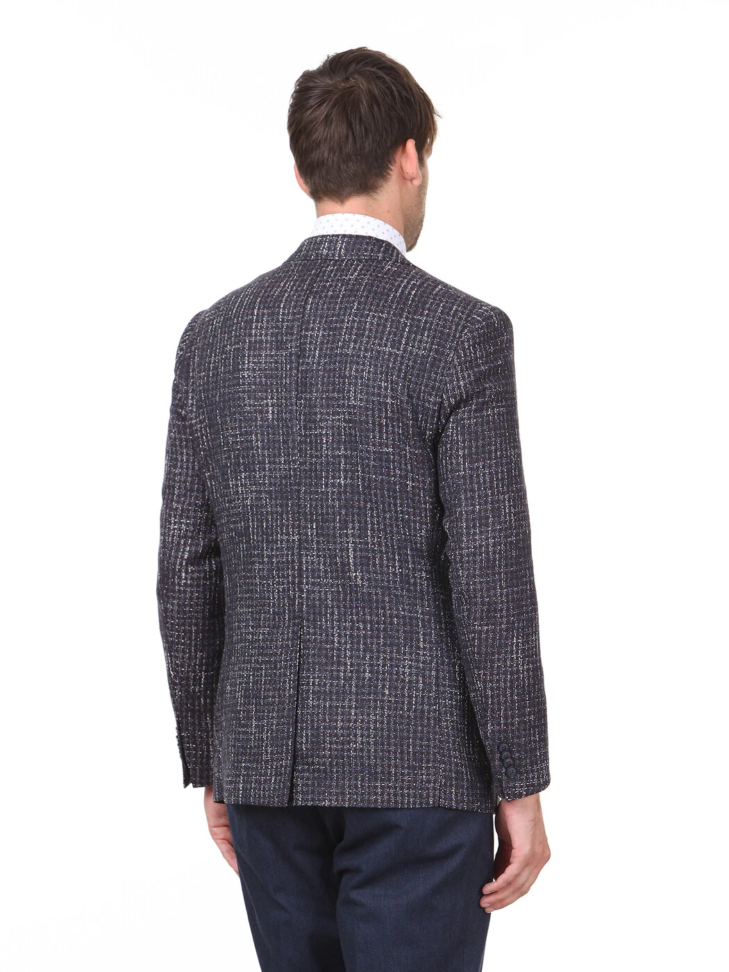 Bordo Desenli Modern Fit Pamuk Karışımlı Ceket - 4