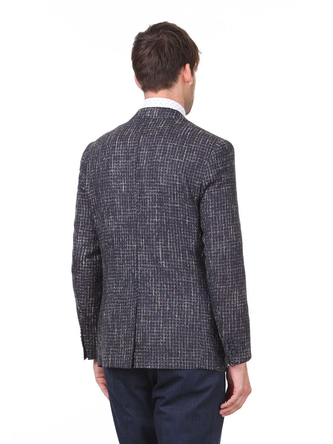 Bordo Desenli Modern Fit Pamuk Karışımlı Ceket - 4