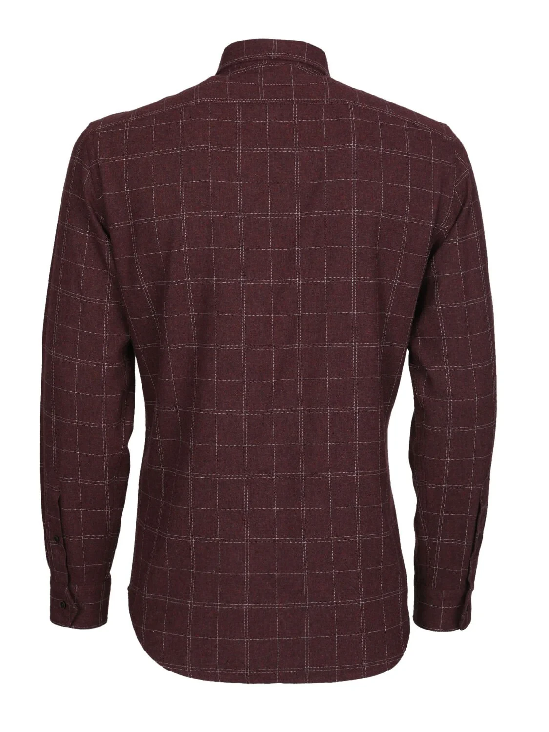 Bordo Kareli Regular Fit Dokuma Casual Pamuk Karışımlı Gömlek - 7