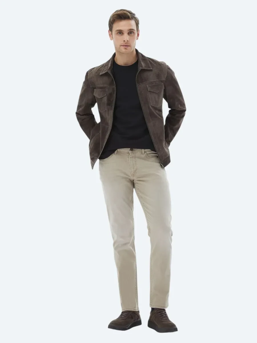 Brown Double-Sided Leather Coat - 3