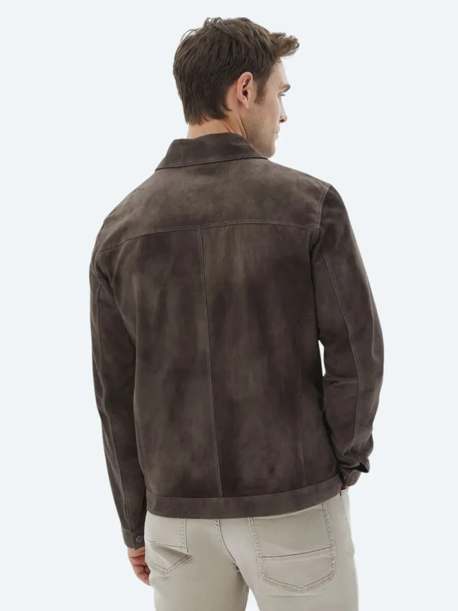 Brown Double-Sided Leather Coat - 7