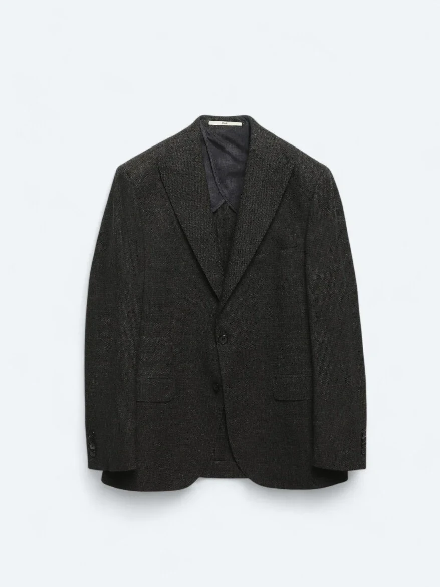 Brown Patterned Comfort Fit 100% Wool Jacket - 7