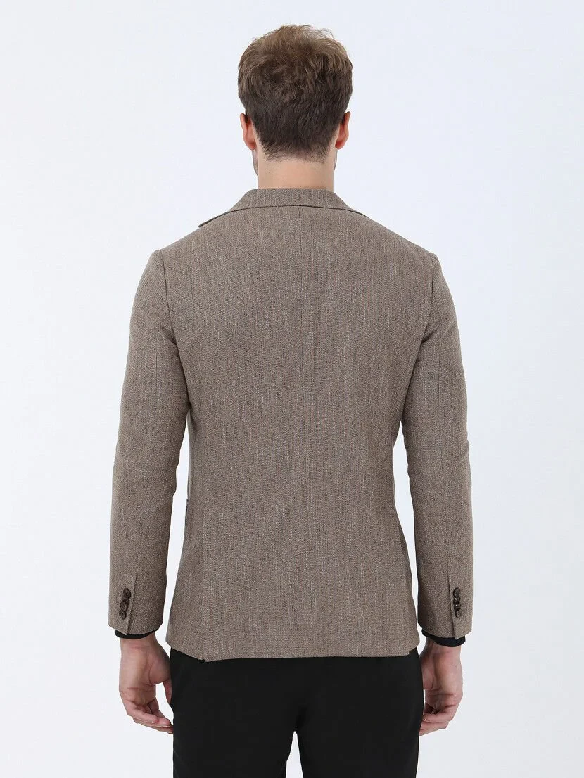 Buff Micro Modern Fit Wool Blended Jacket - 6