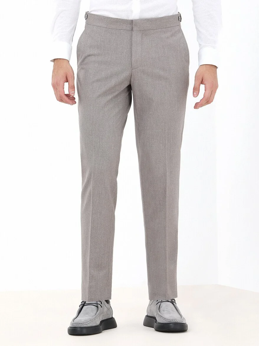 Buff Weaving Fitted Fit Classical Trousers - 1