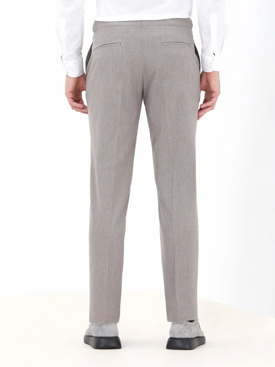 Buff Weaving Fitted Fit Classical Trousers - 5