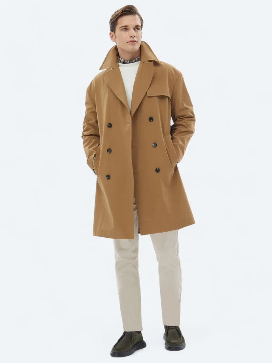 Buff Weaving Rain Coat - 2