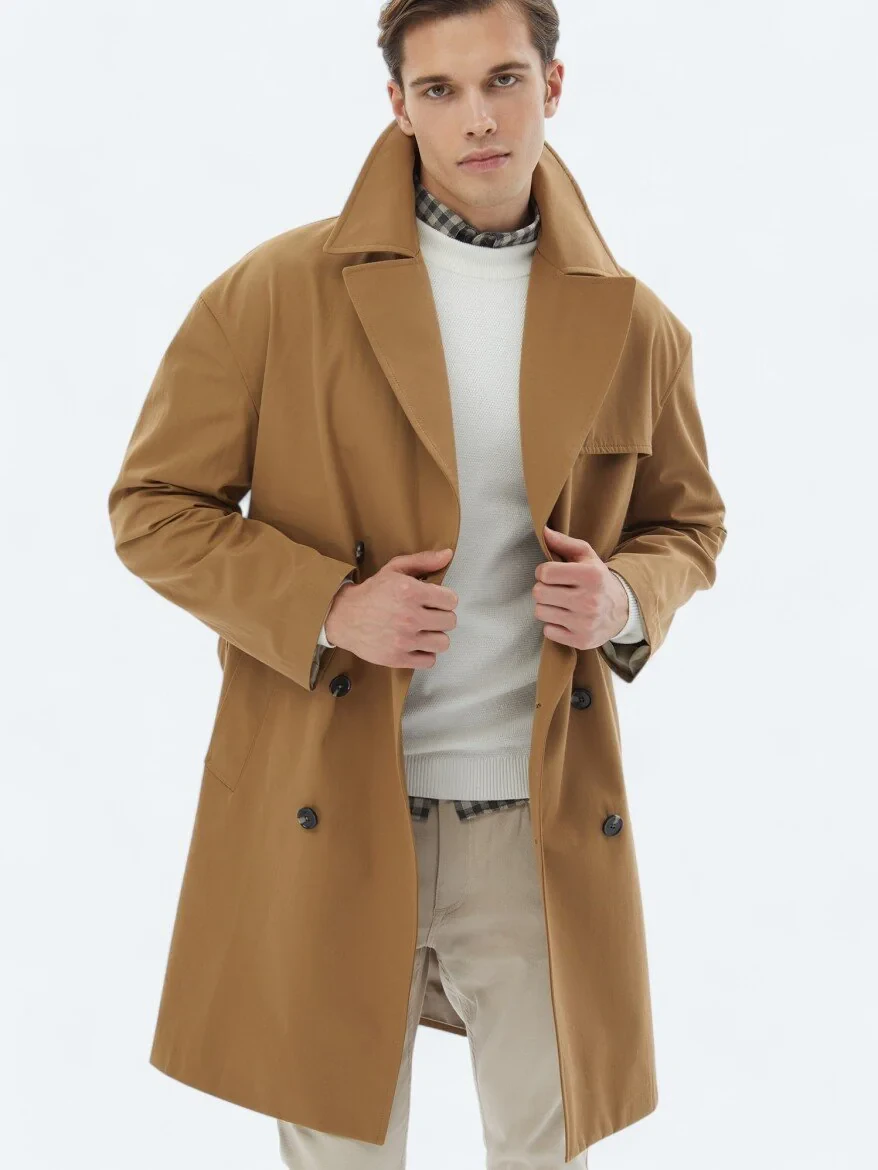 Buff Weaving Rain Coat - 3