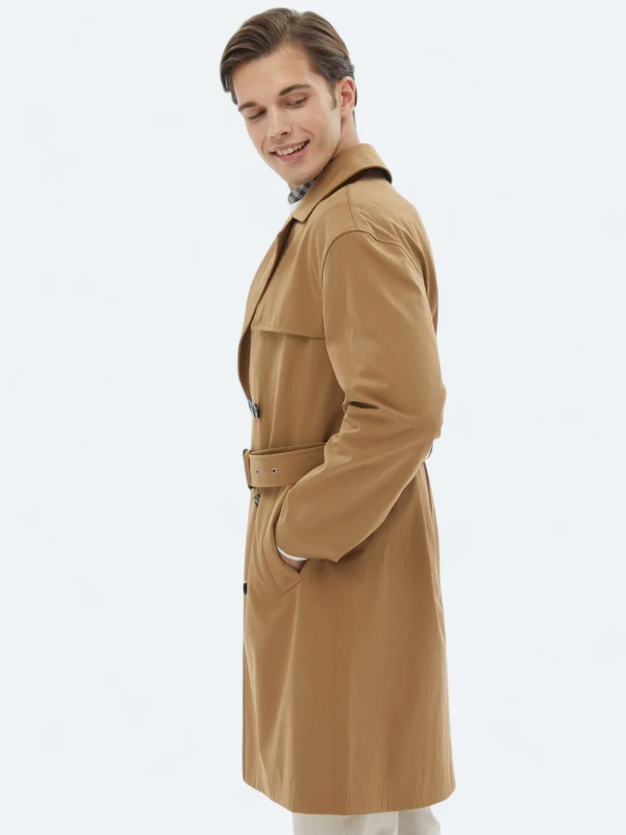 Buff Weaving Rain Coat - 5