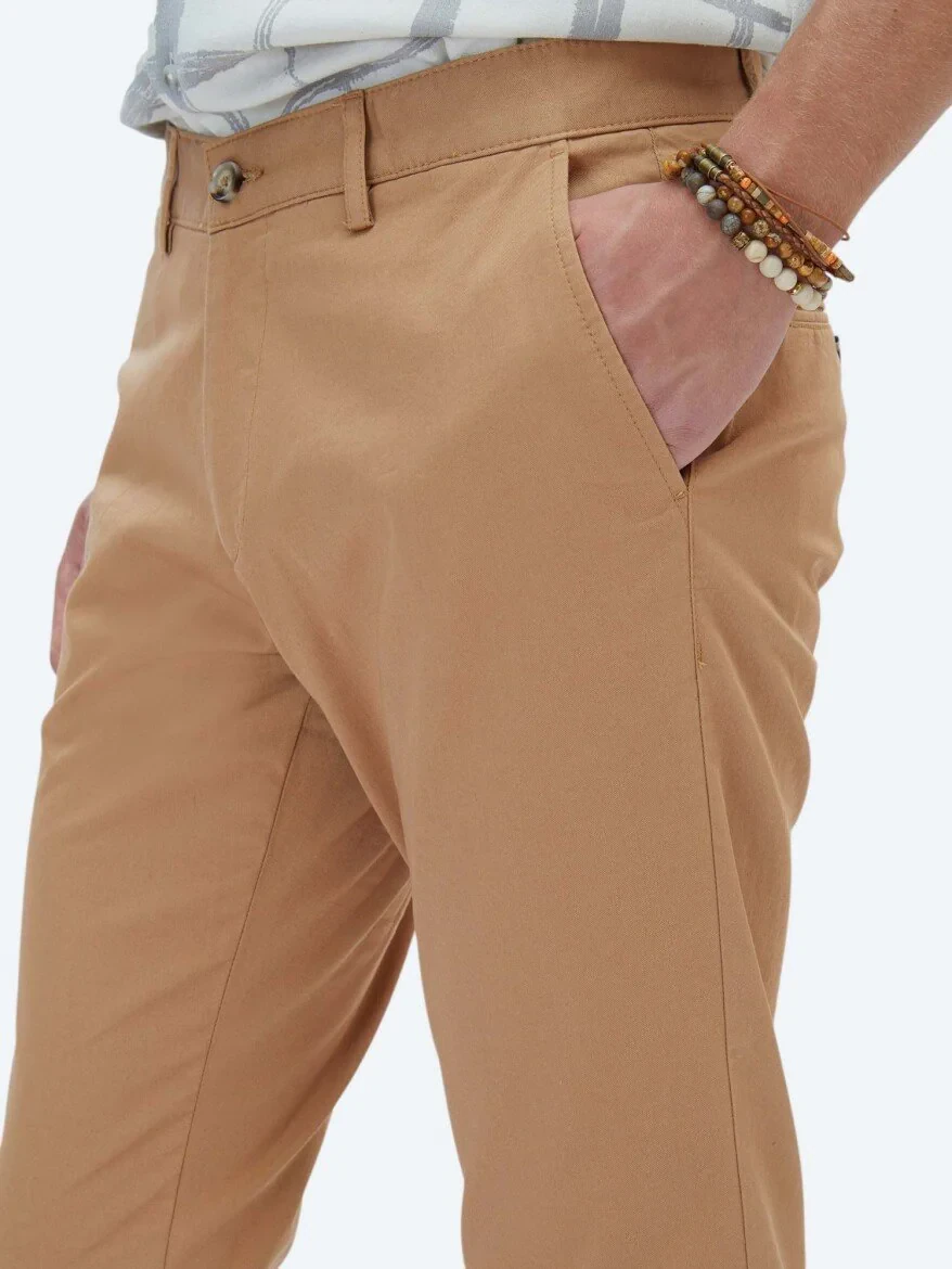 Buff Weaving Regular Fit Casual Cotton Blended Trousers - 3