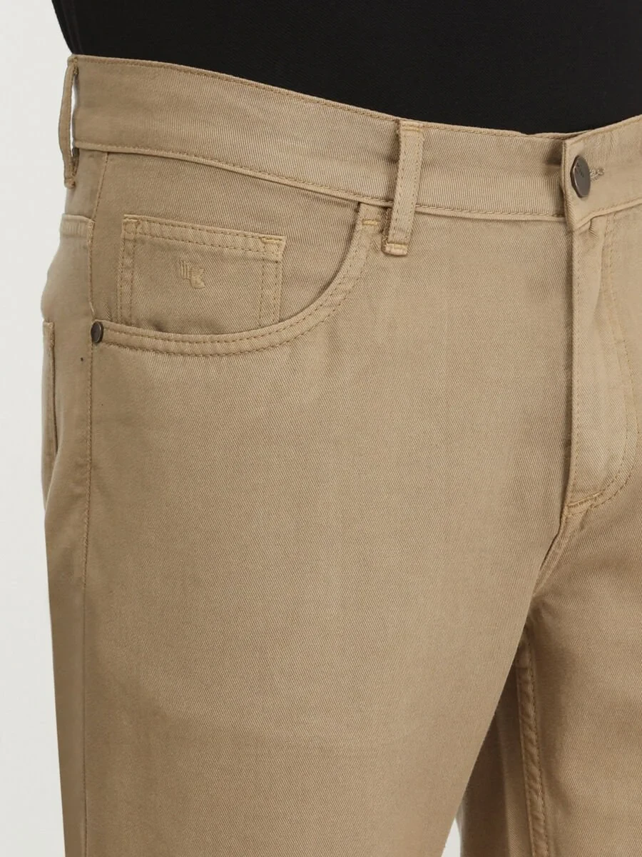 Buff Weaving Slim Fit Casual Cotton Blended Trousers - 3
