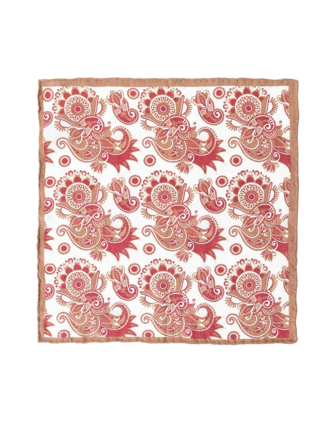 Burgundy %100 Keten Handkerchief - 1