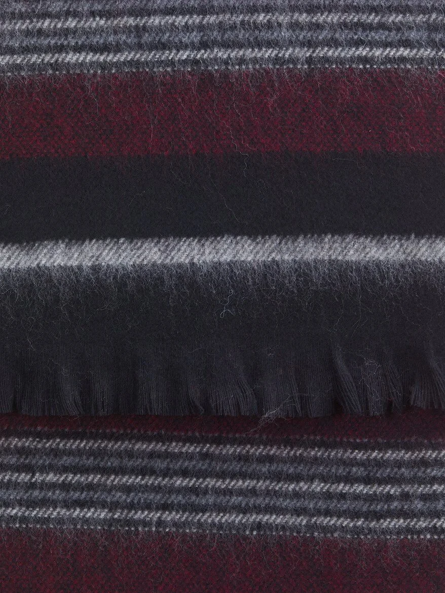 Burgundy %65 Akrilik ,%35 Yün Scarf - 2