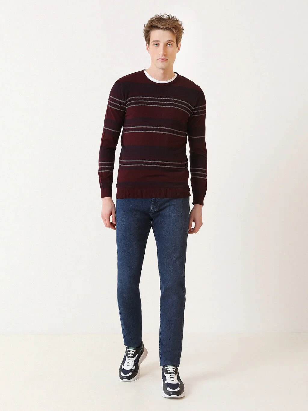 Burgundy Knitwear Sweatshirt - 2