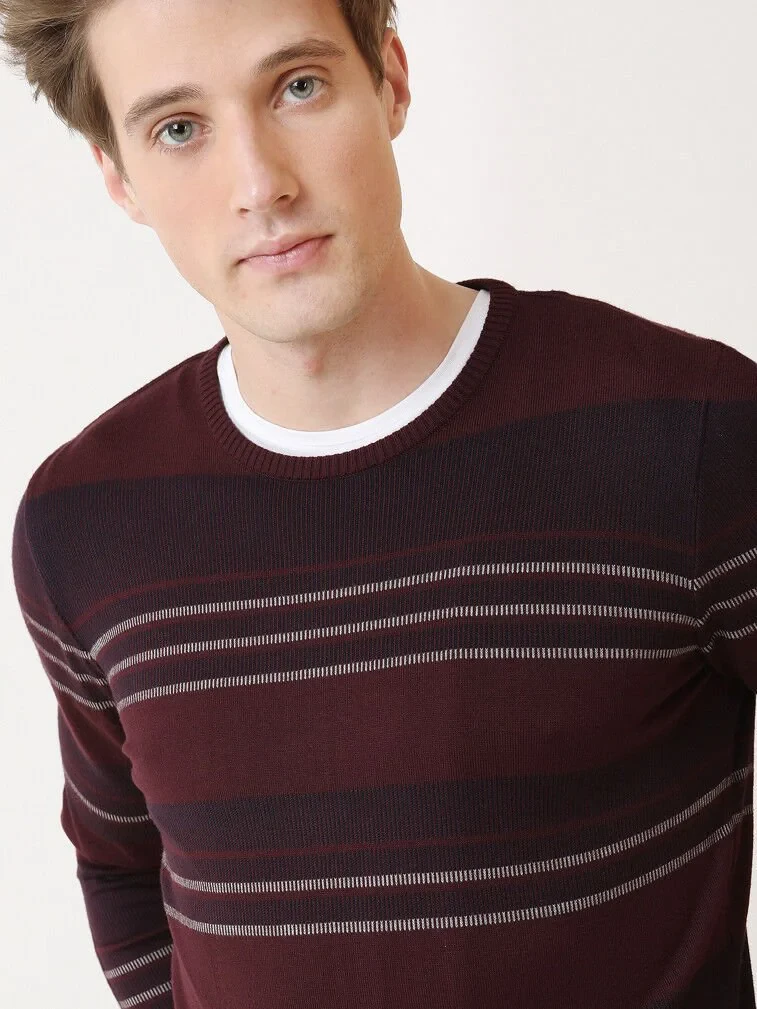 Burgundy Knitwear Sweatshirt - 3