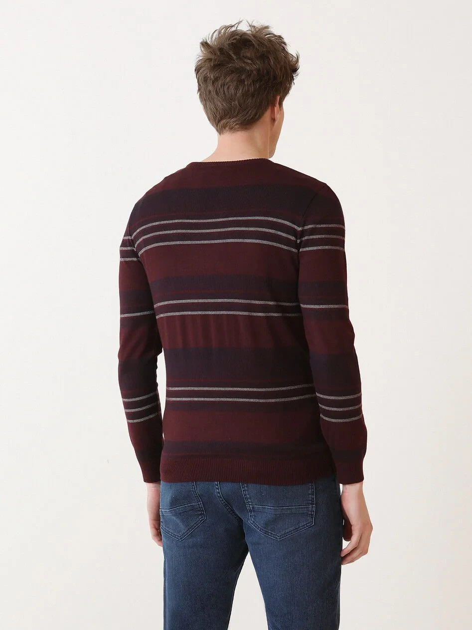 Burgundy Knitwear Sweatshirt - 5