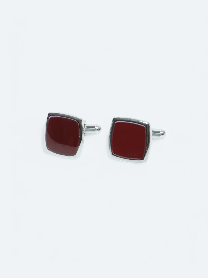 Burgundy Metal Cuff Link - 1
