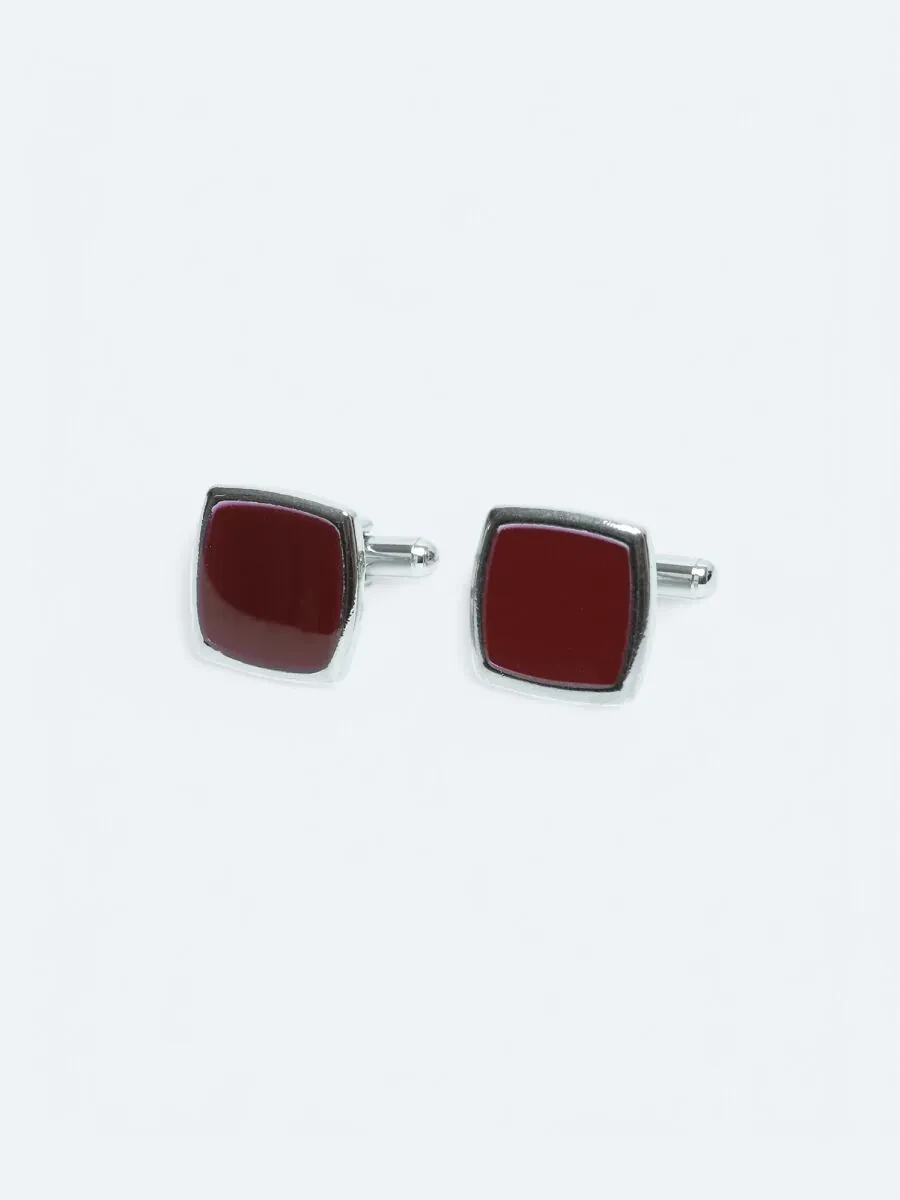 Burgundy Metal Cuff Link - 1