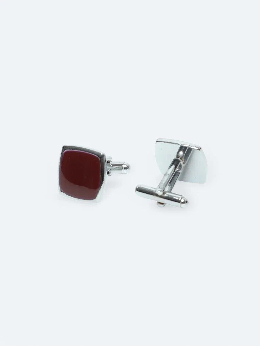 Burgundy Metal Cuff Link - 2