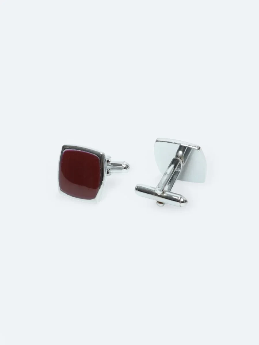 Burgundy Metal Cuff Link - 2