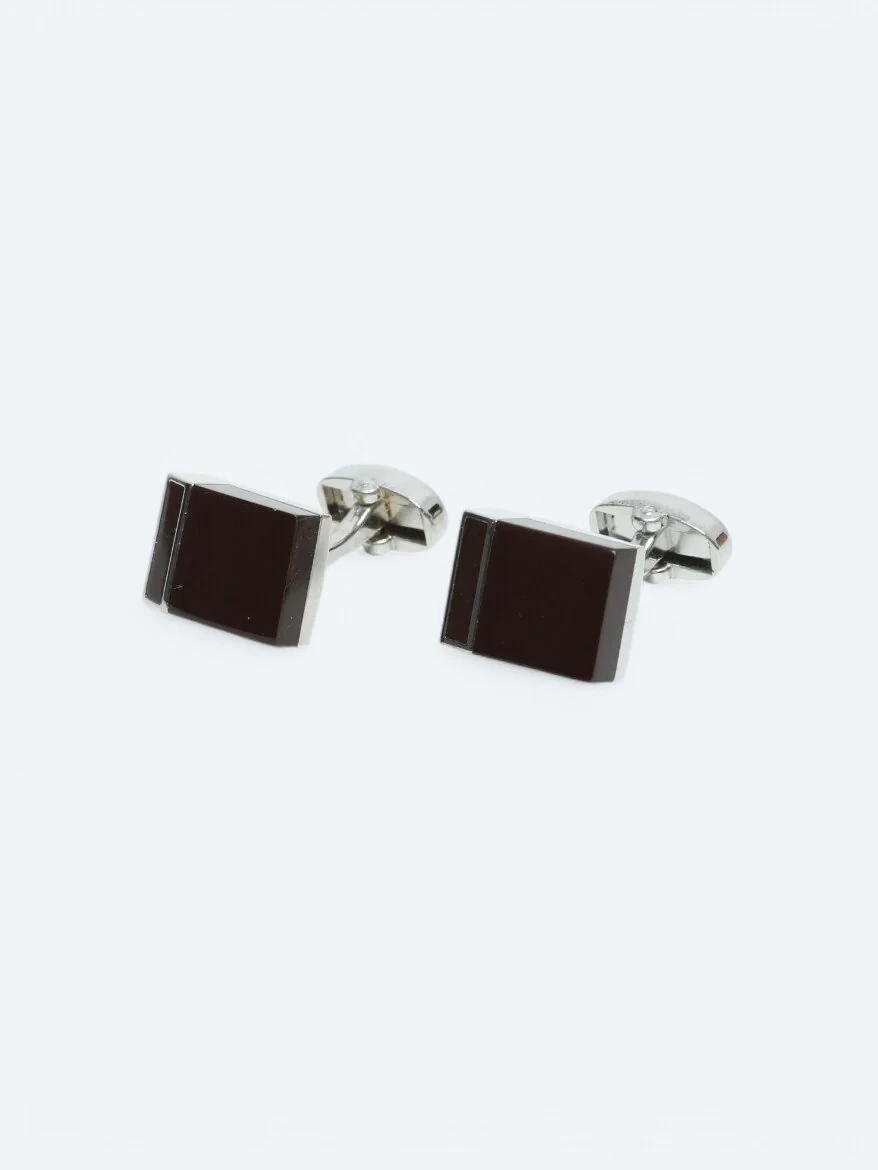 Burgundy Metal Cuff Link - 1