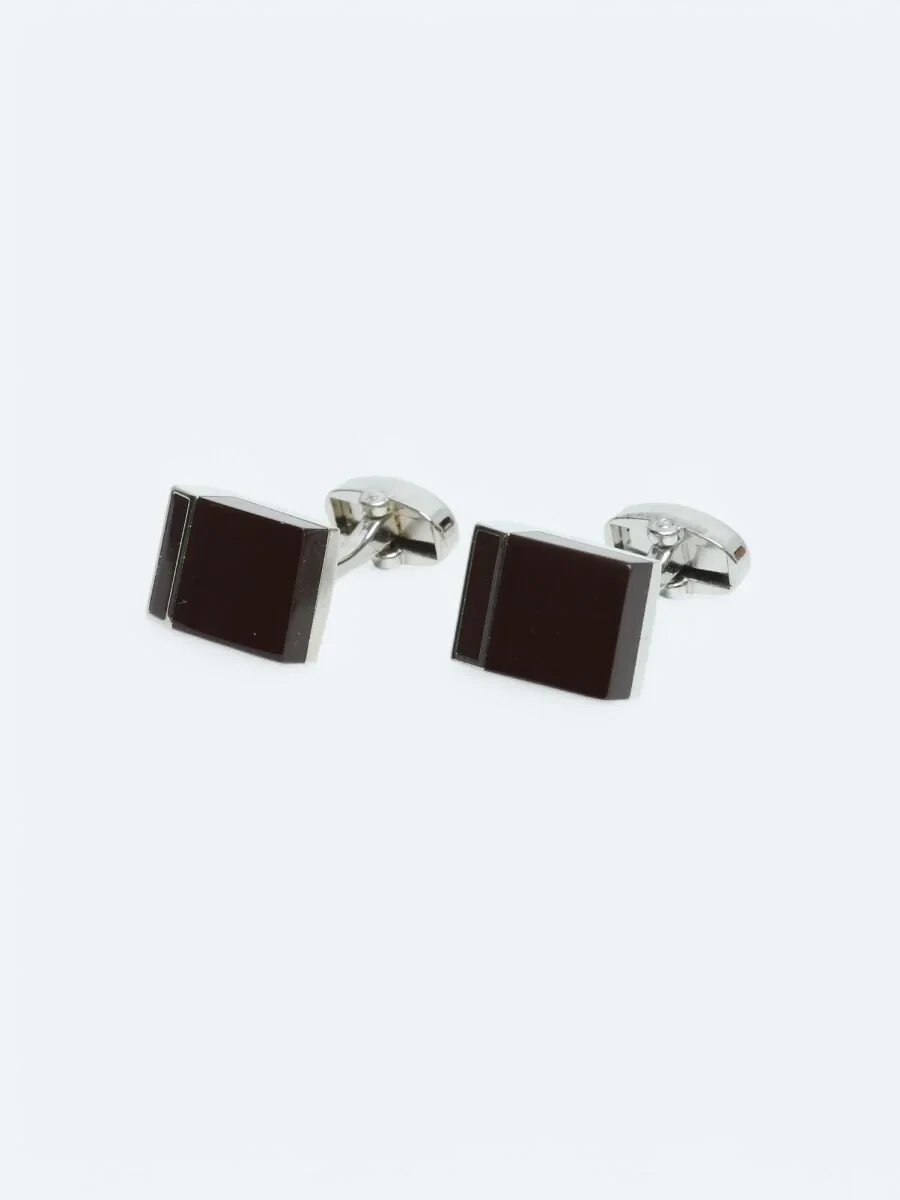 Burgundy Metal Cuff Link - 1