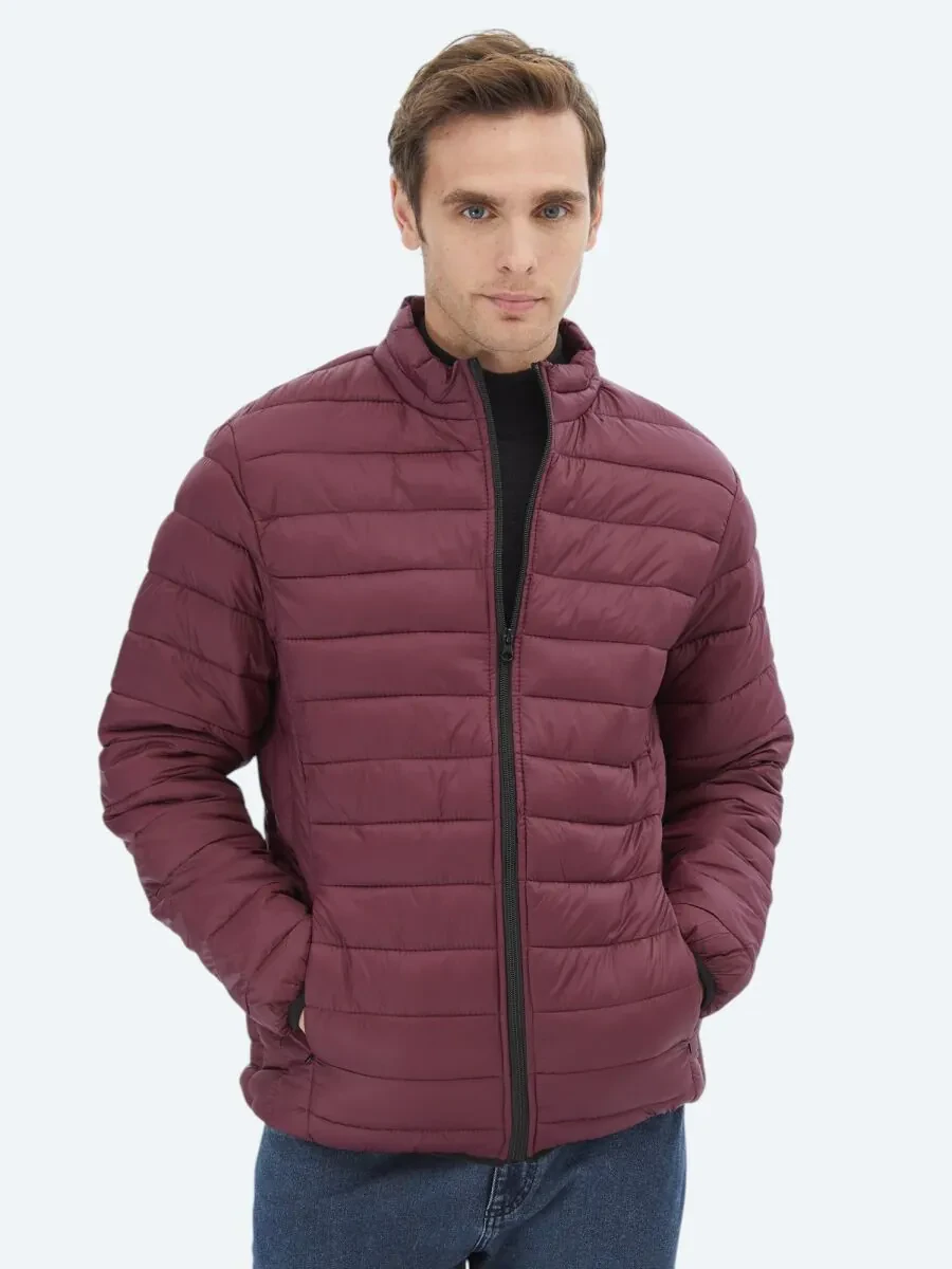 Burgundy Weaving Coat - 1