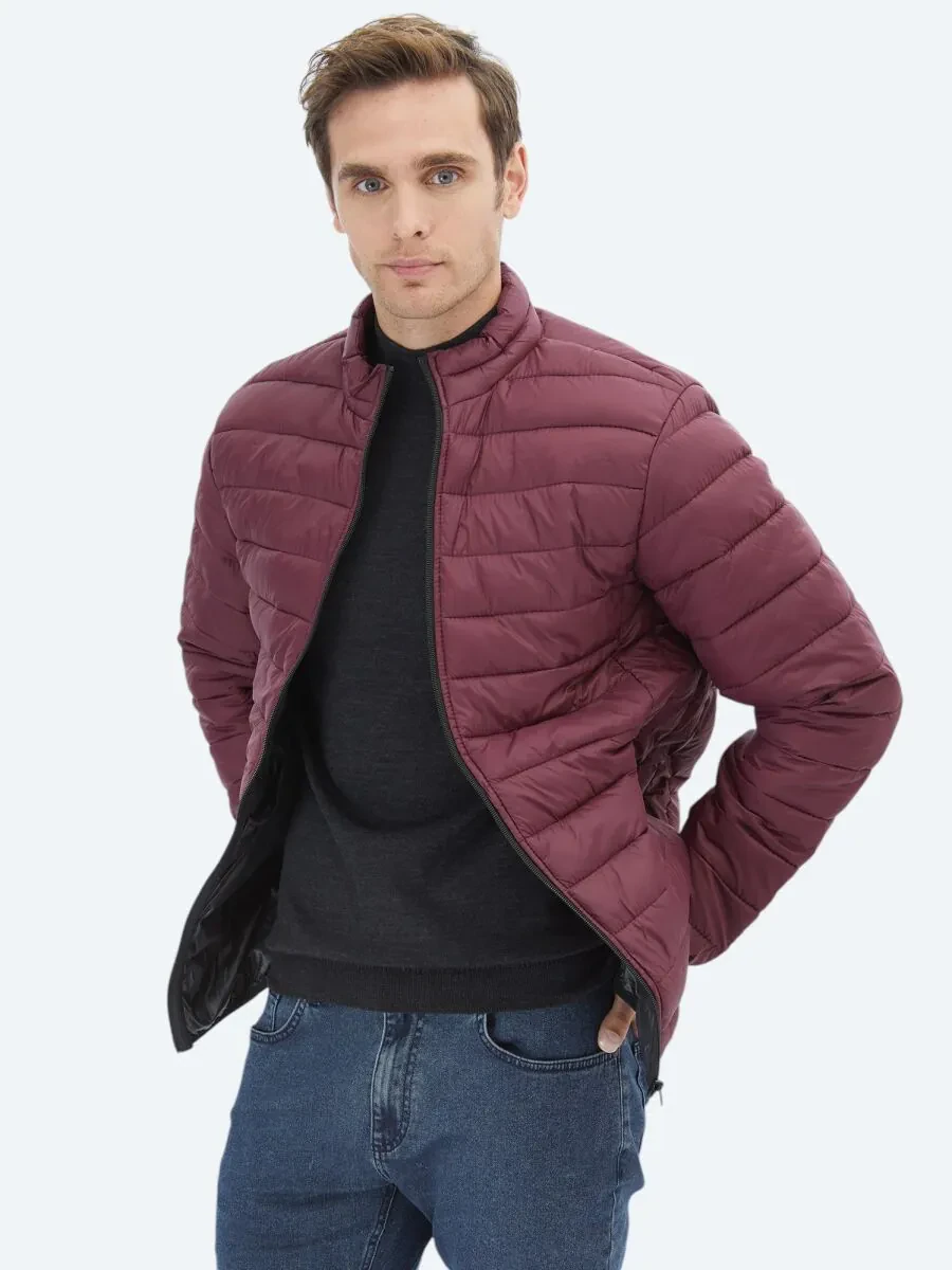 Burgundy Weaving Coat - 3