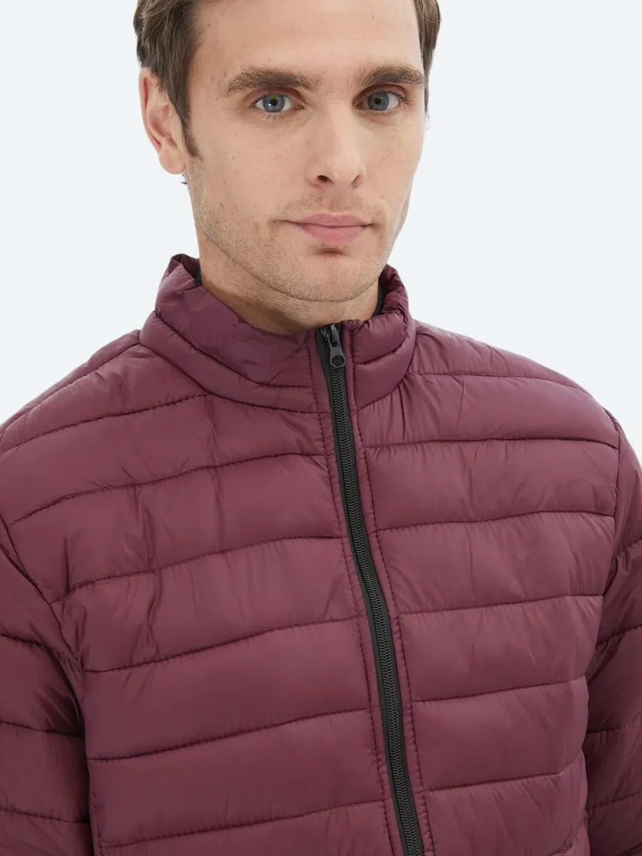 Burgundy Weaving Coat - 4