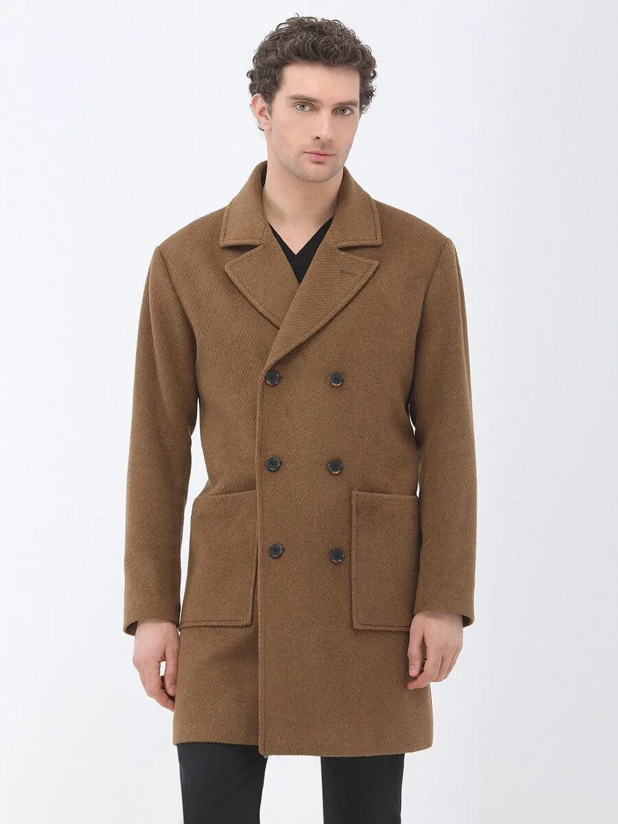 Cinnamon Weaving Overcoat - 1