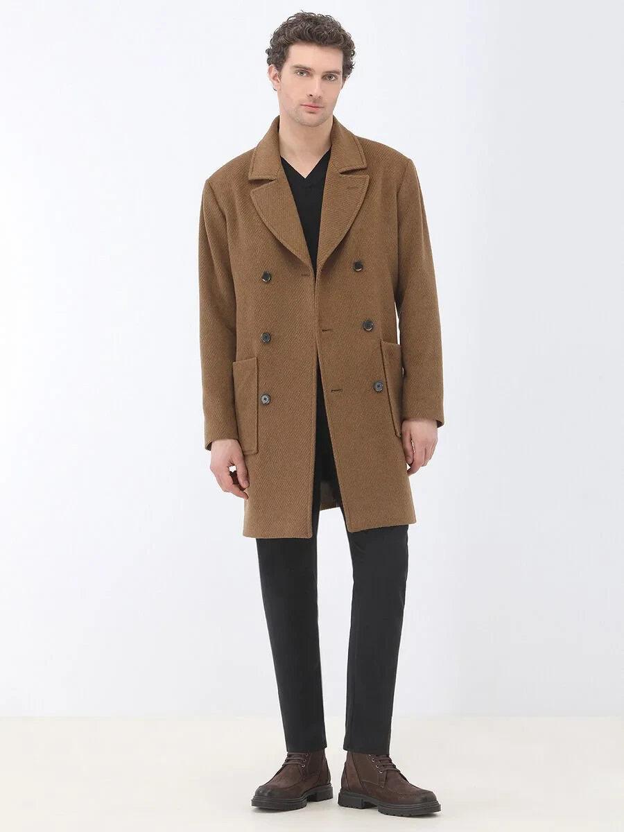 Cinnamon Weaving Overcoat - 3
