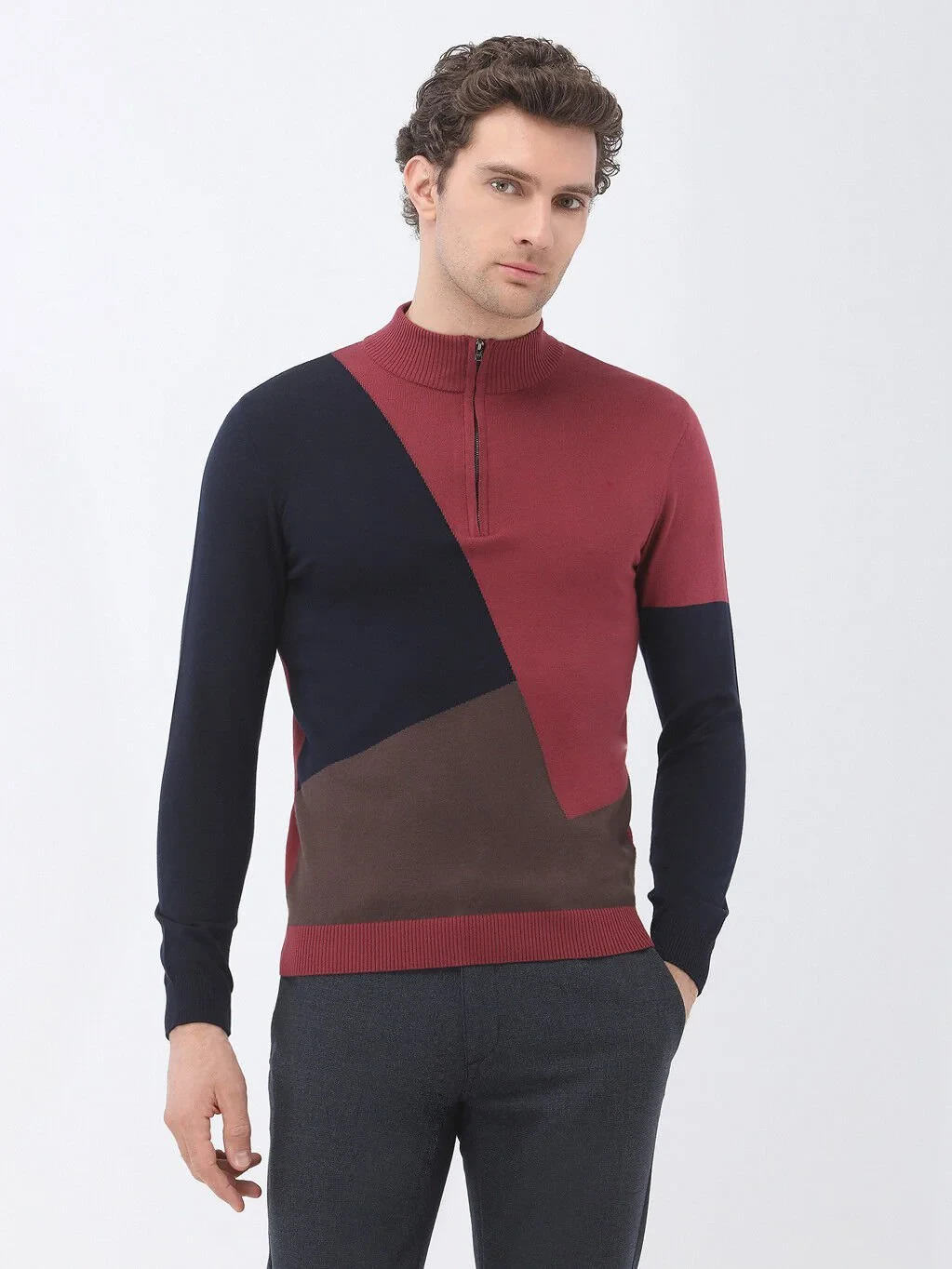Damson Color Knitwear Sweatshirt - 1