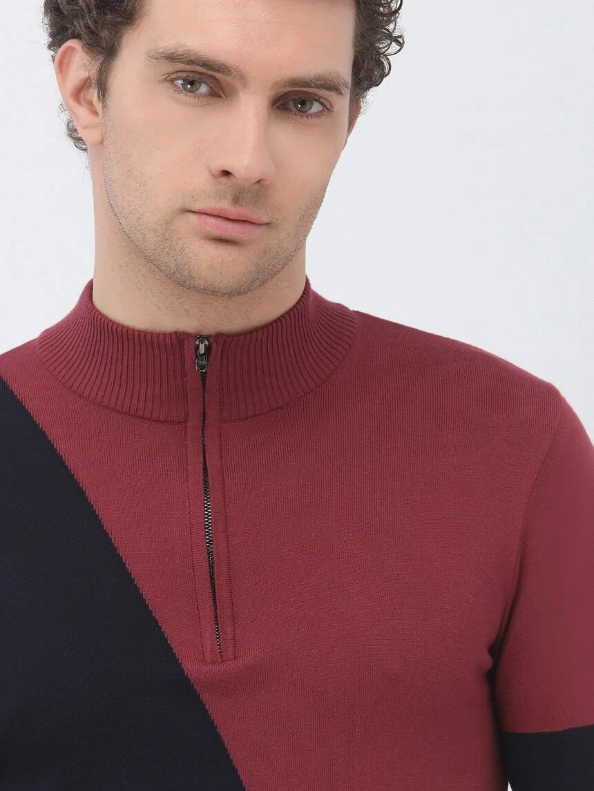 Damson Color Knitwear Sweatshirt - 3
