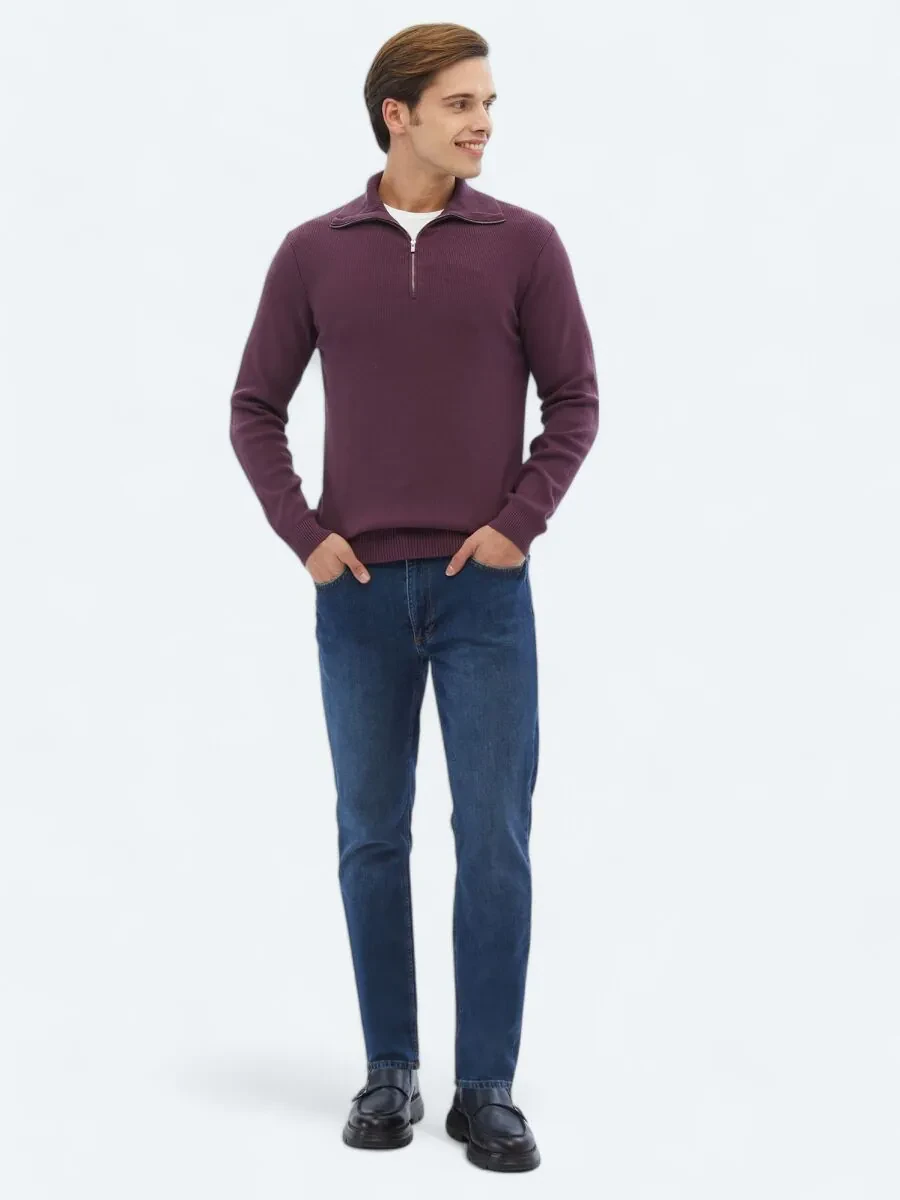 Damson Color Knitwear Sweatshirt - 2
