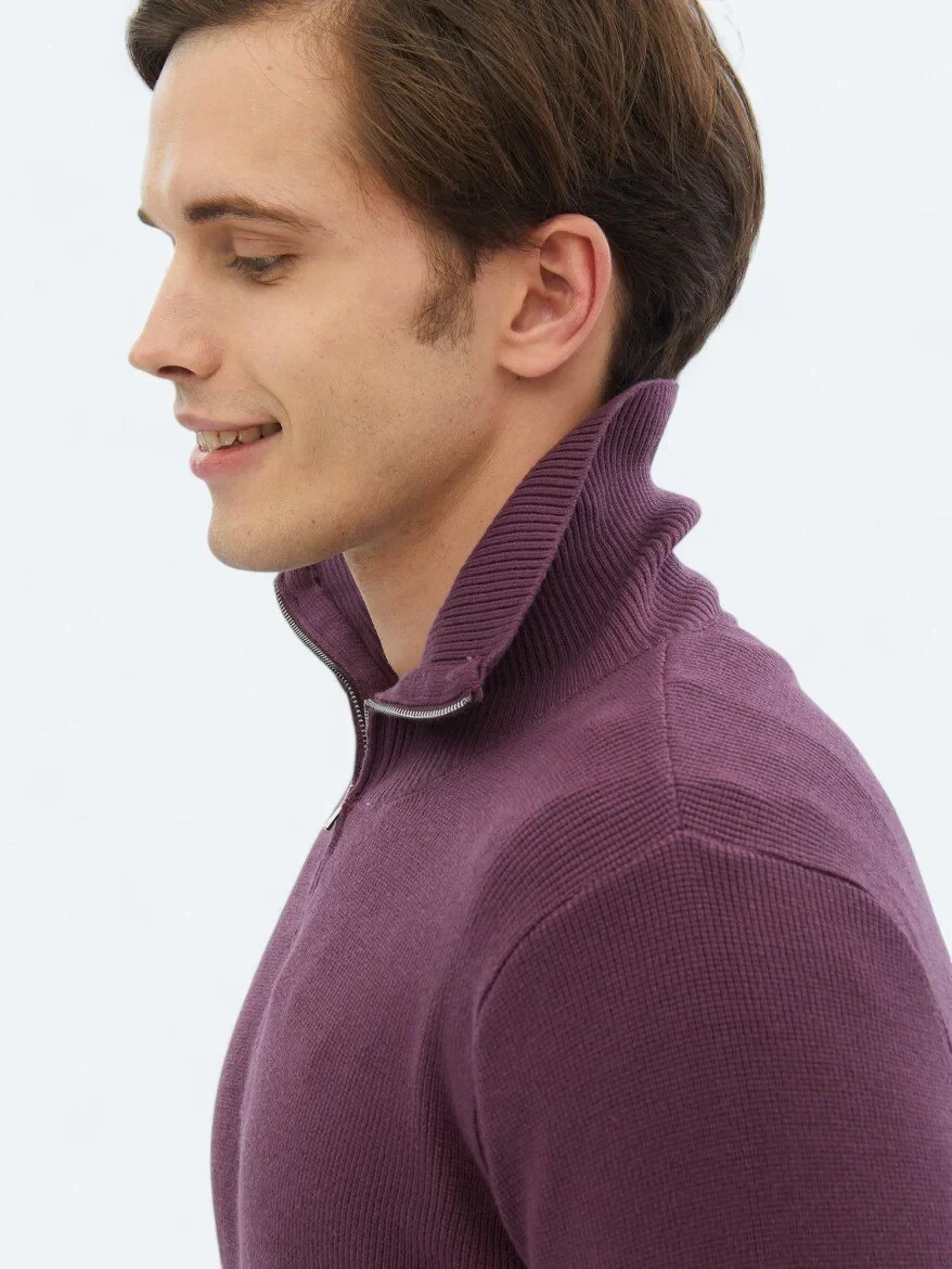 Damson Color Knitwear Sweatshirt 