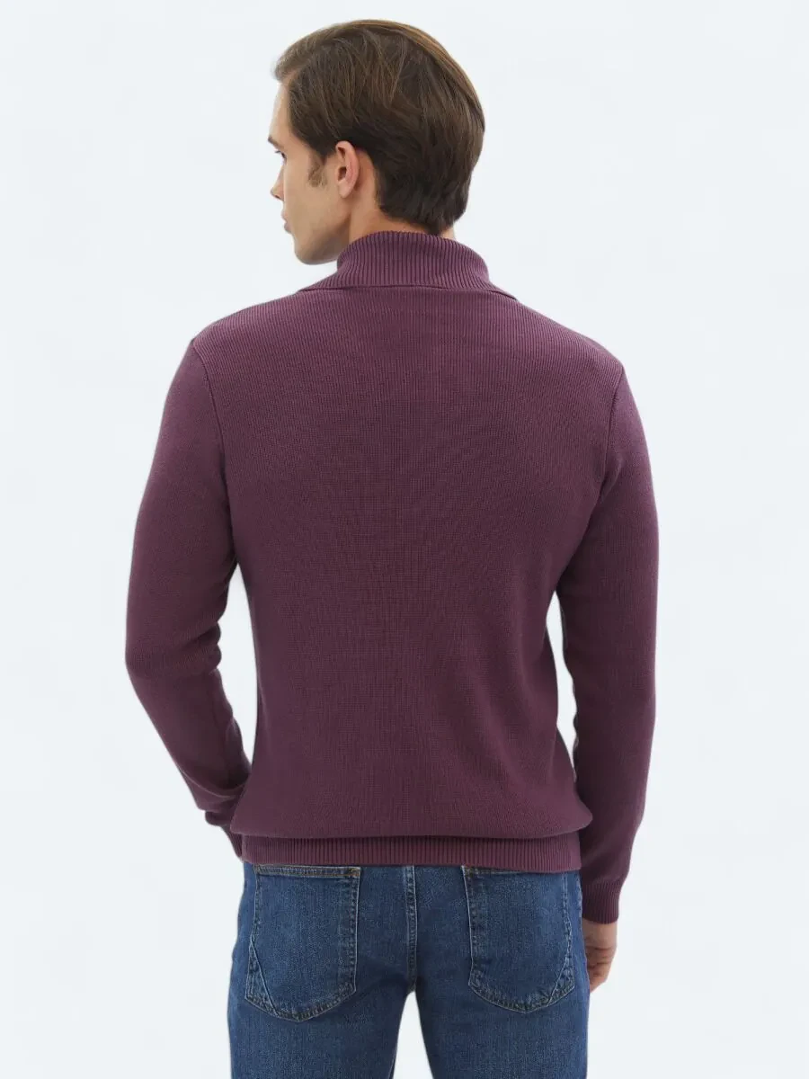 Damson Color Knitwear Sweatshirt - 6