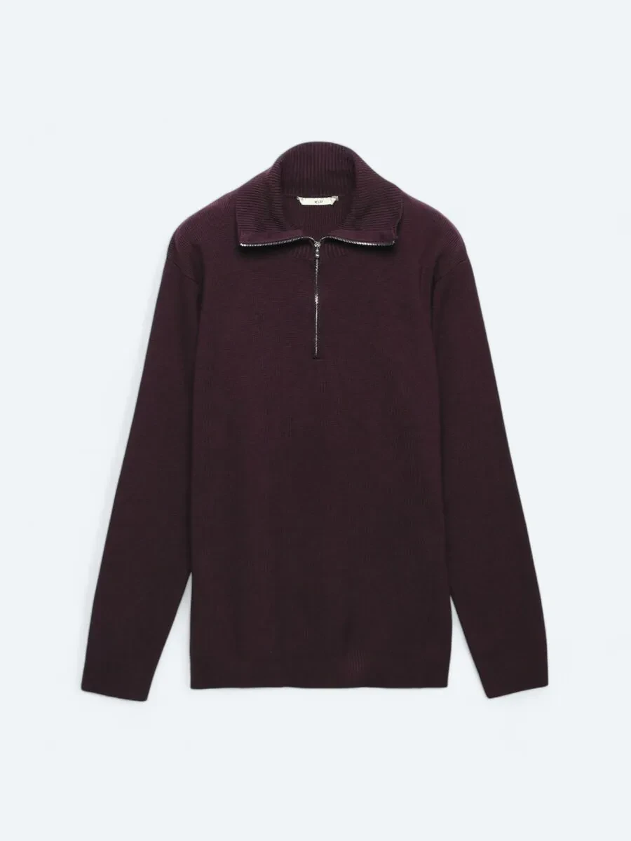Damson Color Knitwear Sweatshirt - 7