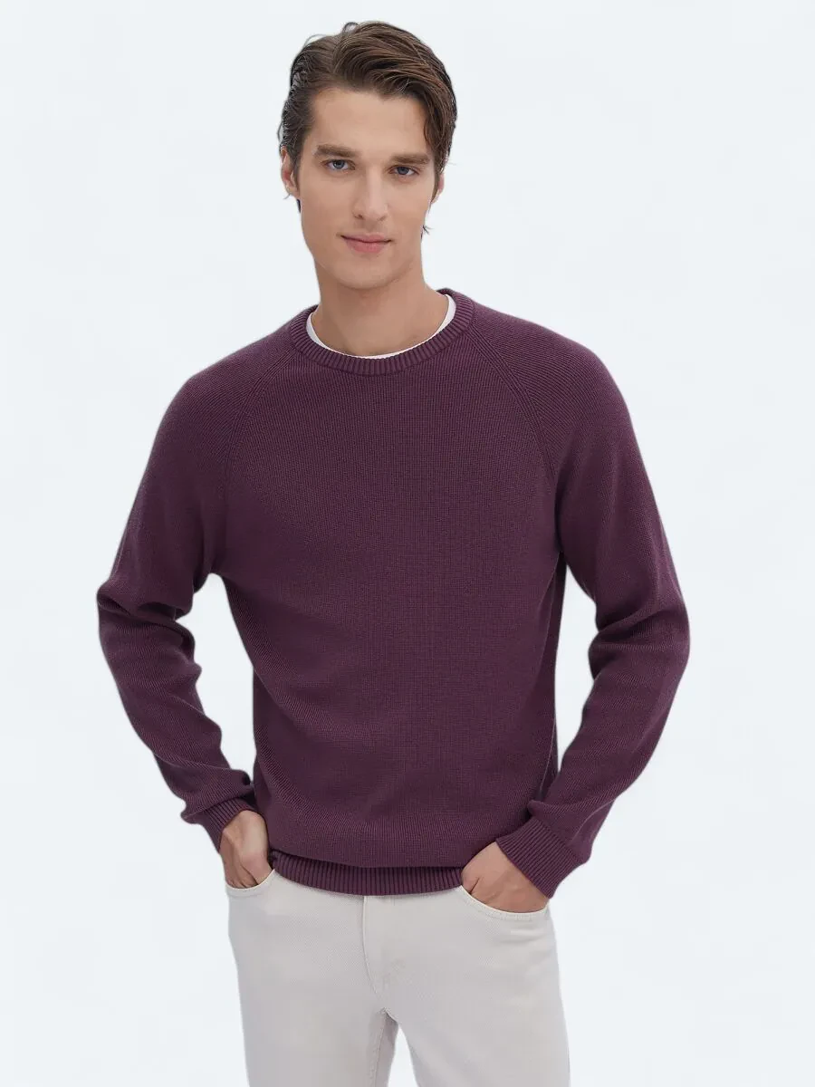 Damson Color Knitwear Sweatshirt - 1