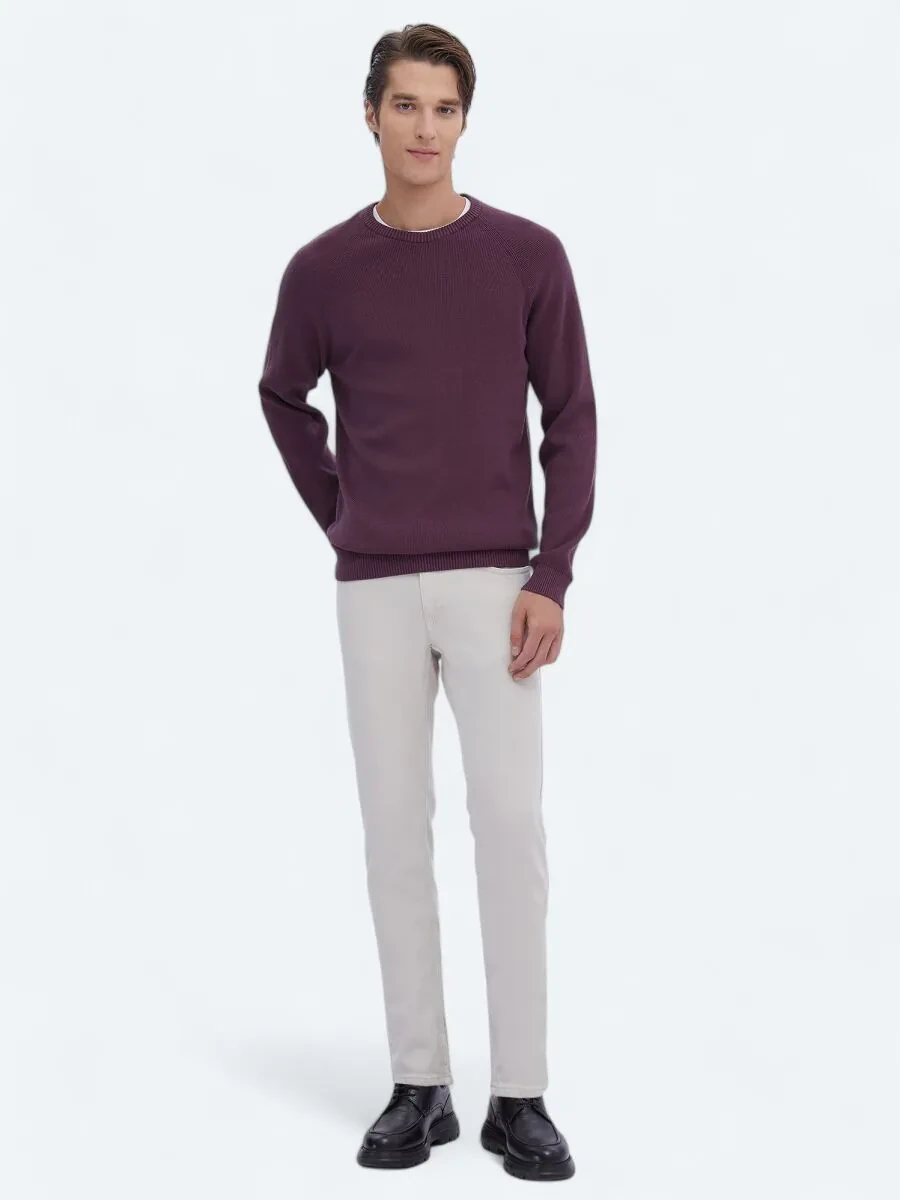 Damson Color Knitwear Sweatshirt - 2