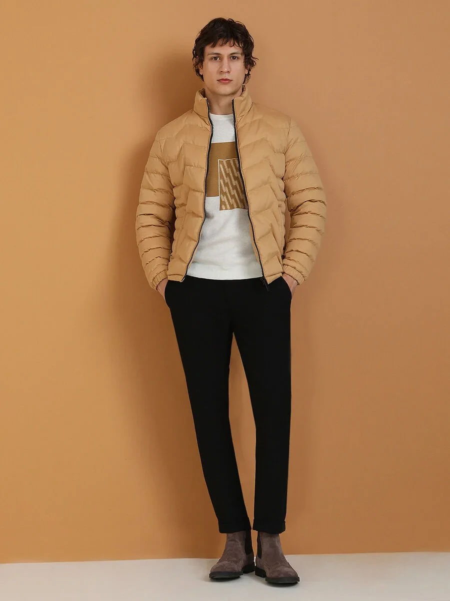 Dark Beige Weaving Coat - 4