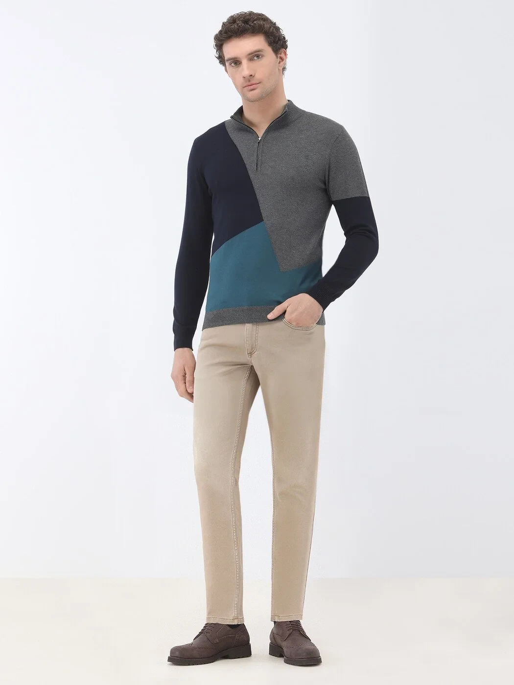 Dark Grey Knitwear Sweatshirt - 2