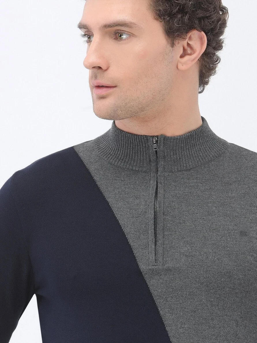 Dark Grey Knitwear Sweatshirt 