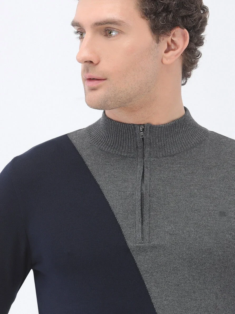 Dark Grey Knitwear Sweatshirt - 4