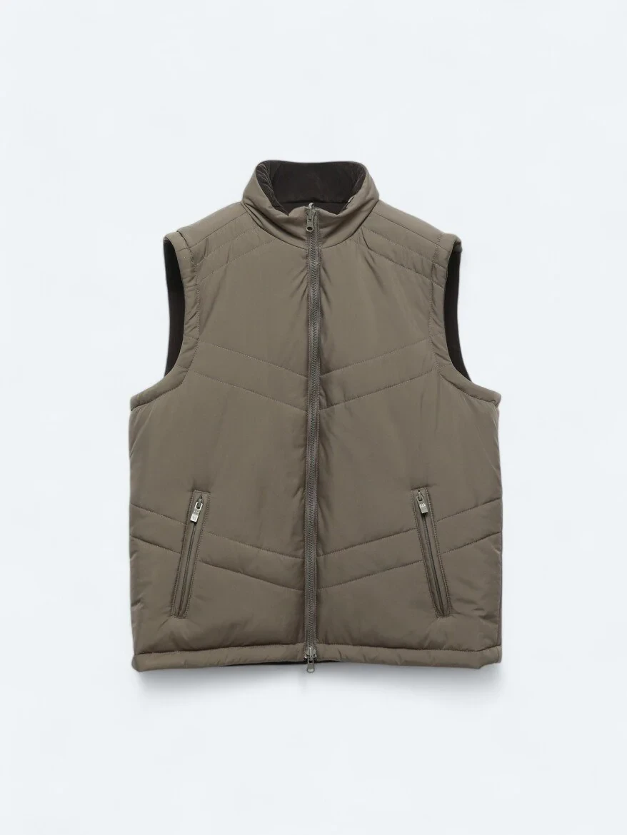 Dark Mink Weaving Puffer Vest - 13