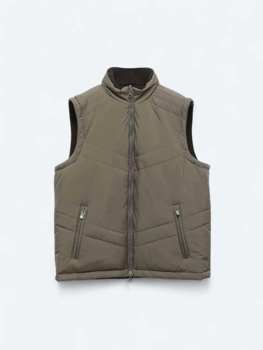 Dark Mink Weaving Puffer Vest - 13