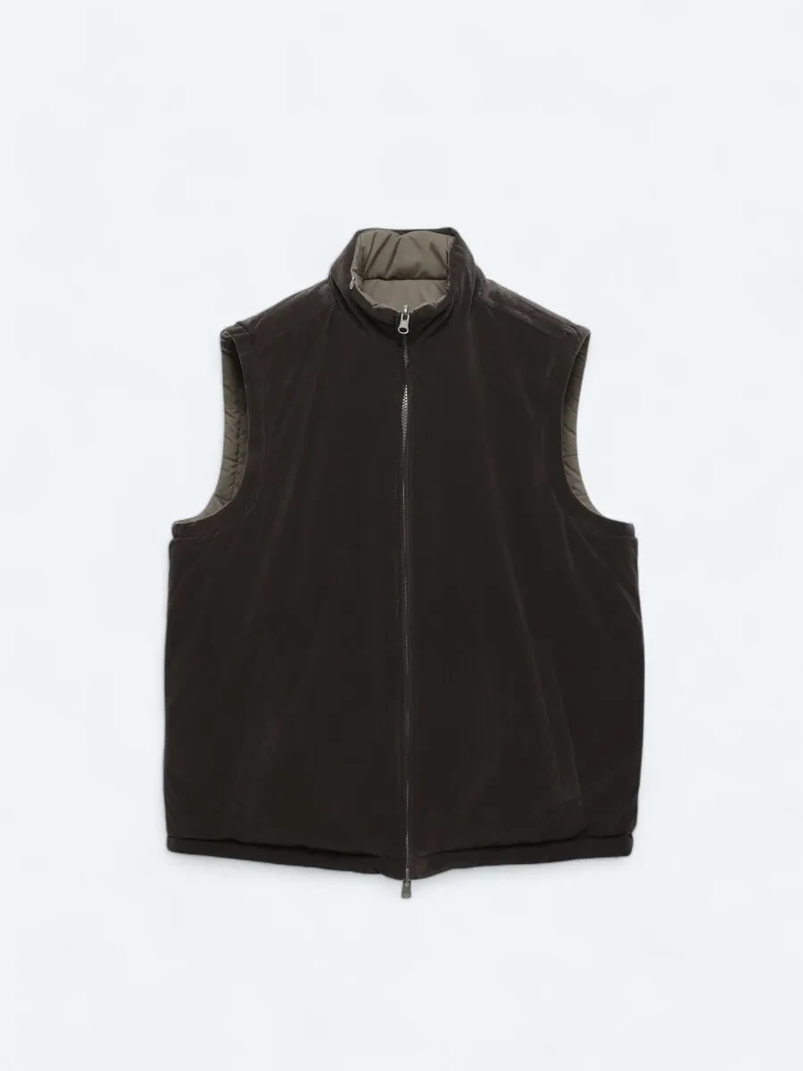 Dark Mink Weaving Puffer Vest - 14