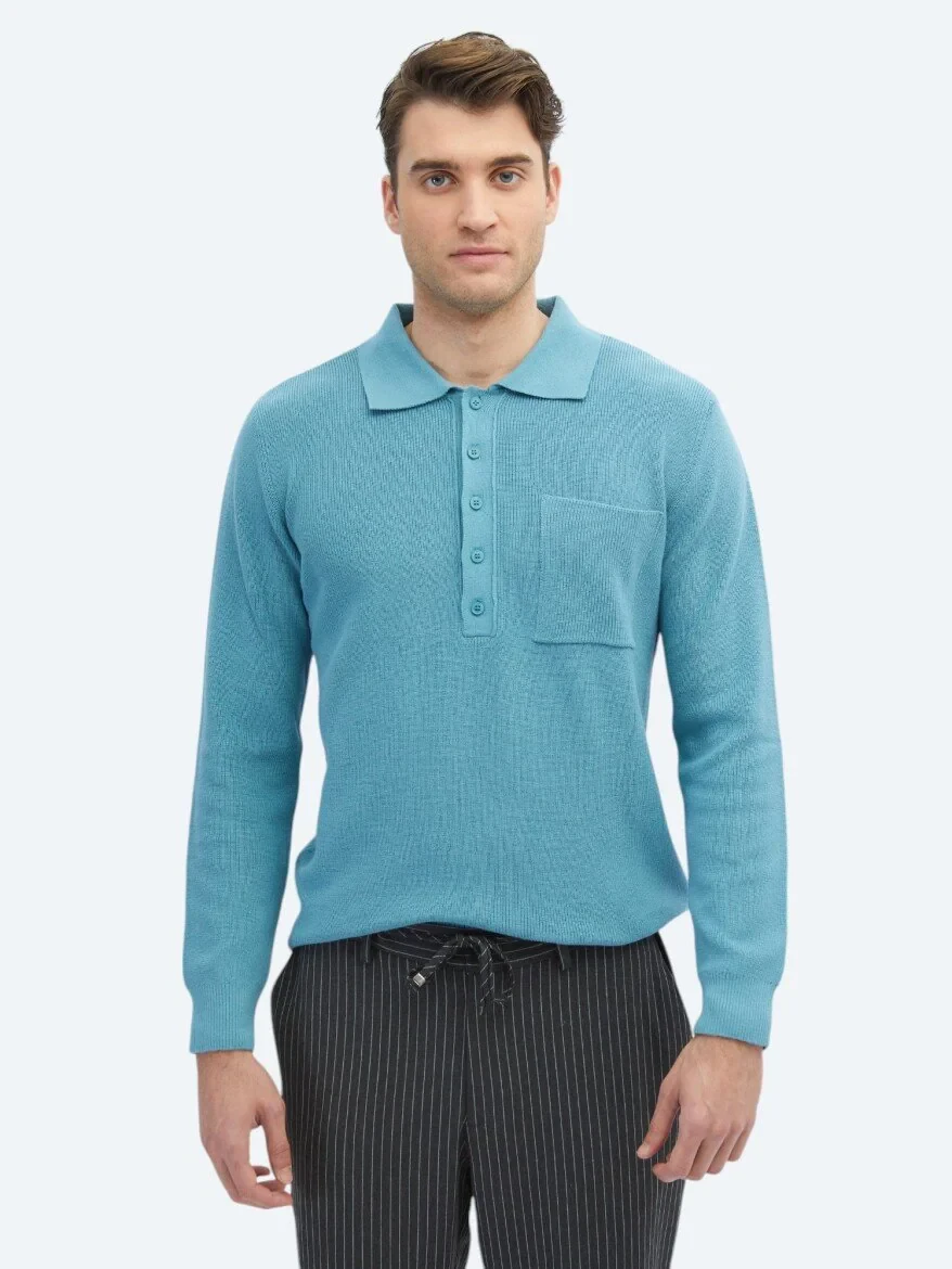 Dark Mint Knitwear Sweatshirt - 1