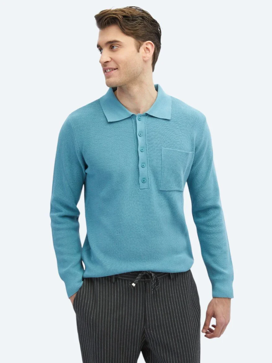 Dark Mint Knitwear Sweatshirt - 3