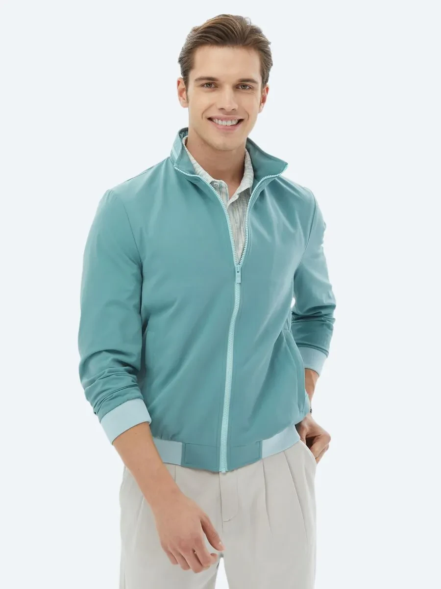 Dark Mint Weaving Coat - 1