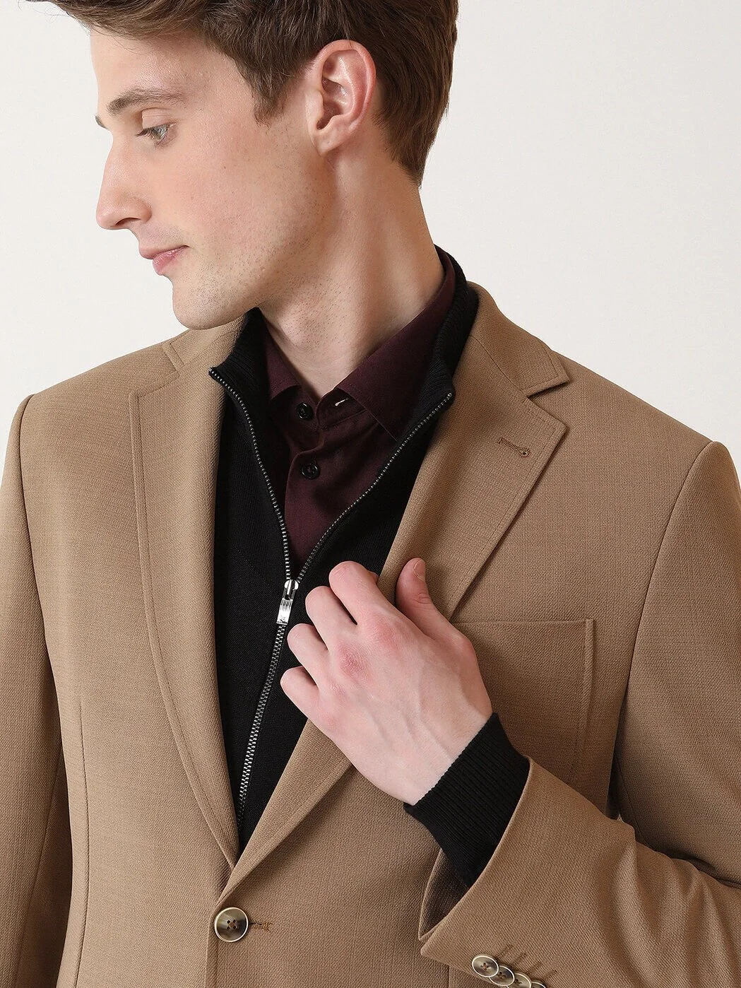 Deve Tüyü Desenli Modern Fit Ceket - 3
