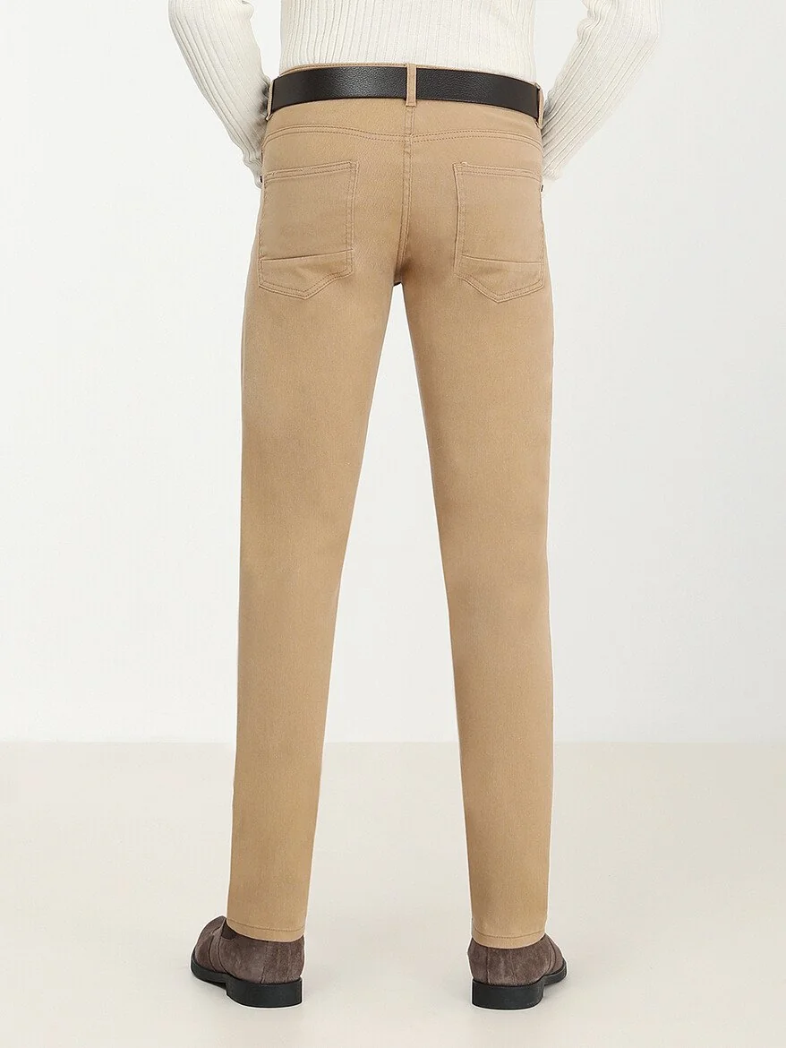Deve Tüyü Dokuma Slim Fit Casual Pamuk Karışımlı Pantolon - 4